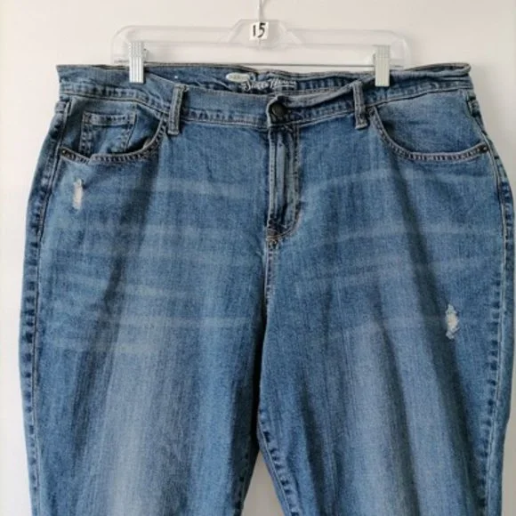 Old Navy Womens Blue High Rise Distressed The Sweetheart Straight Jeans Size 16 - Picture 3 of 8